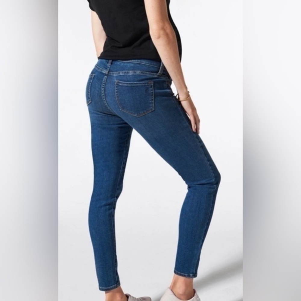 BLANQI Maternity Belly Support Skinny Jeans Blue Denim